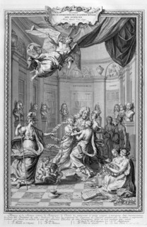 Praise of Academiciens of the Royal Academy of Science... 1728. Artist: Bernard Picart