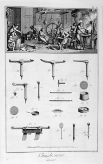 Interior of a Ironmongers, and plans of instruments, 1751-1777. Artist: Denis Diderot