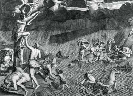 Scene of the Deluge, 1675. Artist: Athanasius Kircher