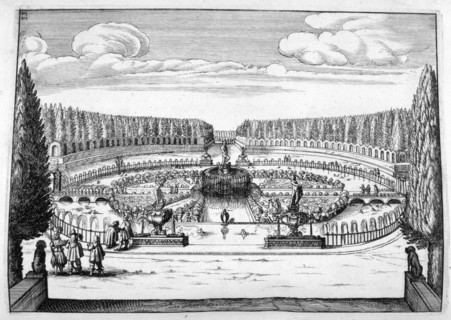 Ornamental fountain and garden design, 1664. Artist: Georg Andreas Bockler