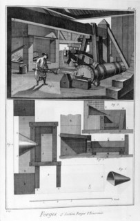 A forge, drop hammer, 1751-1777. Artist: Denis Diderot