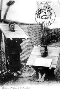 Chinese prisoners in cangues, 1910. Artist: Unknown