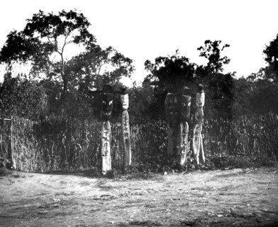 Jangseung, wooden totem poles, Korea, 1900. Artist: Unknown