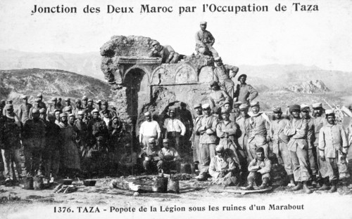 French Foreign Legion by some Marabout ruins, Taza, Morocco, 1904. Artist: Unknown