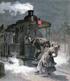 Accident on the Marly-le-Roi rail line, France, 1891. Creator: F Meaulle.