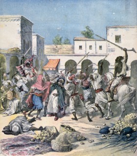 Assassination of a French collaborator, Morocco, 1891.  Artist: Henri Meyer