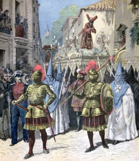 The procession of the Good Friday, Holy Week, Seville, 1891. Creator: Henri Meyer.