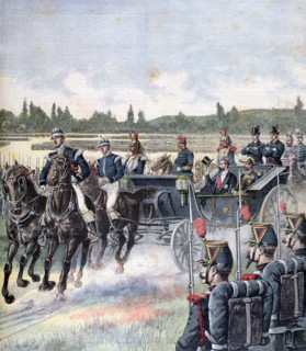 Arrival of the president of the republic, military review, 14th July 1891.  Artist: Henri Meyer