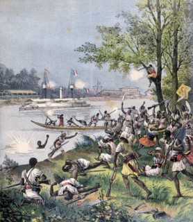 Attack on the Villagers of Dahomey by the French, 1892. Artist: Henri Meyer