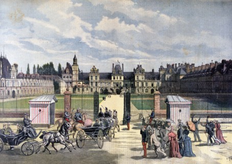 Arrival of the president of the Republique, Château de Fontainebleau, 1892. Artist: Henri Meyer
