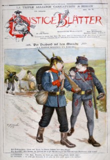 A caricature of the Triple Alliance in 'Lustige Blatter' magazine, 1893. Artist: Henri Meyer