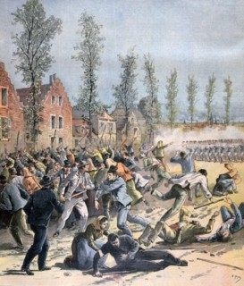 Rioting in Mons, Belgium, 1893. Artist: Henri Meyer