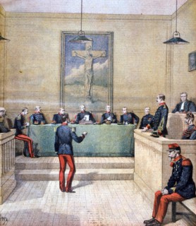 Captain Dreyfus before the court martial, 1894. Artist: Henri Meyer