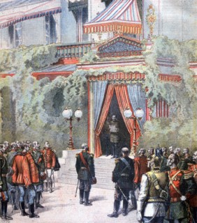 Announcement on the health of Tsar Alexander of Russia, Livadia Palace, St Petersburg, Russia, 1894. Artist: Henri Meyer