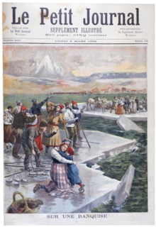 People stranded on ice floes, Finland, 1894. Artist: Unknown