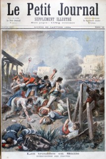Riots in Sicily, 1894. Artist: Frederic Lix