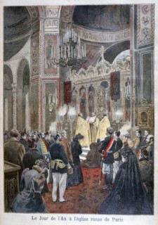 New Year's Day at the Russian church in Paris, 1894. Artist: Unknown