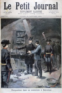 Underground search for anarchists, Barcelona, 1894. Artist: Unknown