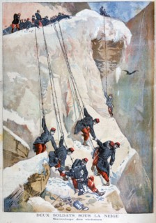 The rescue of two French soldiers after an avalanche, 1894. Artist: Unknown