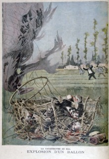 Balloon explosion in Hal, Belgium, 1895.  Artist: Henri Meyer