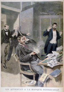 Explosion of a letter bomb sent to Baron Alphonse de Rothschild, 1895. Creator: F Meaulle.