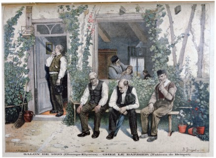 'At the Barbers', 1895. Creator: Henri Brispot.