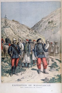Uniforms of the French expeditionary force in Madagascar, 1895. Artist: Henri Meyer