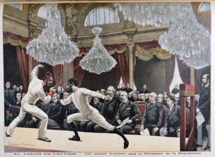 Fencing in front of the President of the Republic, Palais de l'Élysée, 1895. Creator: F Meaulle.
