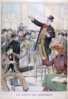 The musicians strike, 1902. Artist: Unknown