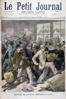 Rebellion of the Alsaciens-Lorrains conscripts, 1896. Creator: F Meaulle.