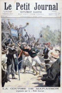 Marathon race, 1896. Creator: F Meaulle.