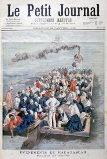 Events in Madagascar: the repatriation of French troops, 1896. Creator: F Meaulle.