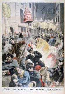 A bomb in Barcelona, 1896. Creator: F Meaulle.