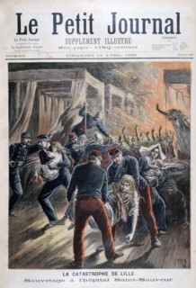 Disaster at Saint-Sauveur hospital, Lille, France, 1896. Artist: Henri Meyer