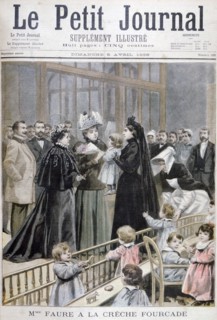 Madame Faure at the Fourcade Creche, France, 1896. Creator: Oswaldo Tofani.