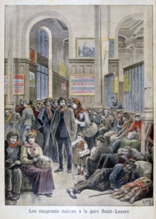Italian emigrants at the Gare Saint-Lazare, Paris, 1896. Artist: Henri Meyer