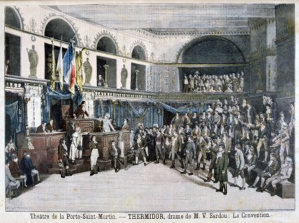 The Convention, scene from "Thermidor", at the Theatre de la Porte Saint-Martin, Paris, 1896 Creator: F Meaulle.