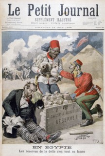 'In Egypt: The Reserves of the Debt Going up in Smoke', 1896. Artist: Henri Meyer