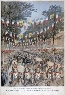 Tsar Nicholas II of Russia and President Felix Faure of France arrive in Nice, 1896. Artist: Henri Meyer