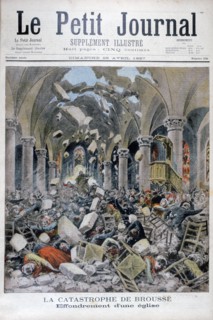 Collapse of a church, Brousse, France, 1897. Artist: Henri Meyer