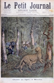 Hunting an excaped leopard, Meudon, Paris, 1897. Artist: Henri Meyer