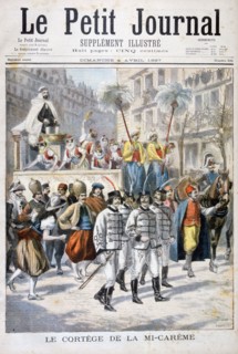 The procession of the mid-Lent festival, 1897. Creator: F Meaulle.