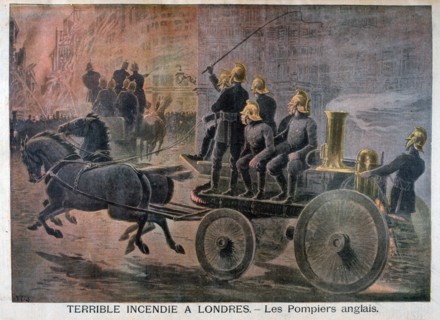 English firemen going to an emergency, 1897. Artist: Henri Meyer