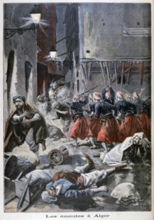 Anti-Jewish riots in Algiers, 1898.  Creator: F Meaulle.