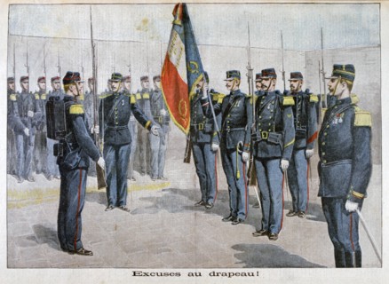 Presenting excuses to the flag, Toulon, France, 1898. Artist: Unknown