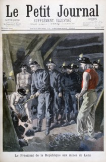 Felix Faure, President of the Republic, in the Mines at Lens, 1898. Creators: F Meaulle, Oswaldo Tofani.