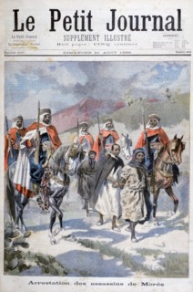 Arrest of the assassins of Mores, Algeria, 1898.  Creators: F Meaulle, Oswaldo Tofani.