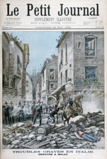 Serious disorders and rioting in Milan, Italy, 1898. Artist: Henri Meyer