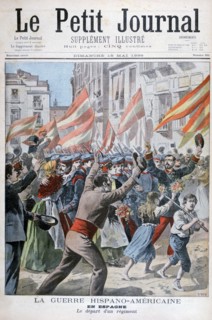 Departure of the regiment in Spain, Spanish-American War, 1898. Artist: Henri Meyer