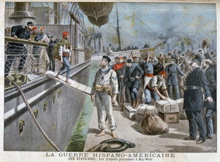 Spanish prisoners arriving at Key-West, Spanish-American War, 1898. Artist: Henri Meyer